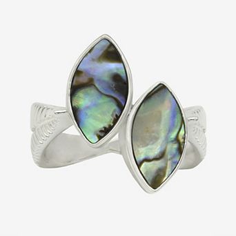 City Luxe Silver Tone Abalone Ring