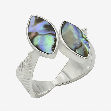 City Luxe Silver Tone Abalone Ring