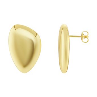 PRIMROSE 14k Gold Flash Plated Polished Geometric Stud Earrings