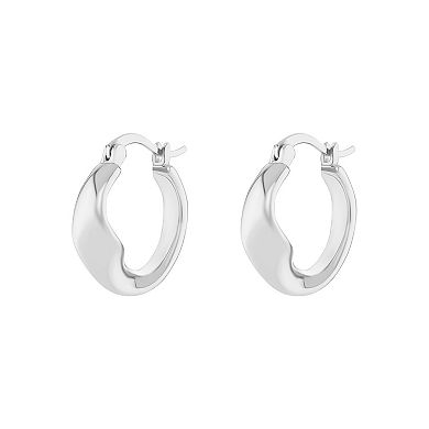 PRIMROSE 14k Gold Flash Plated Polished Twist Hoop Earrings