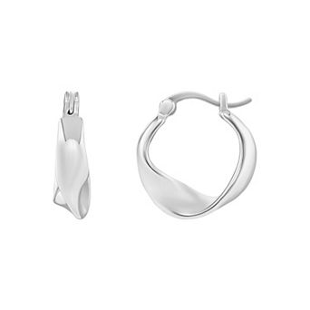 PRIMROSE Polished Twist Hoop Earrings