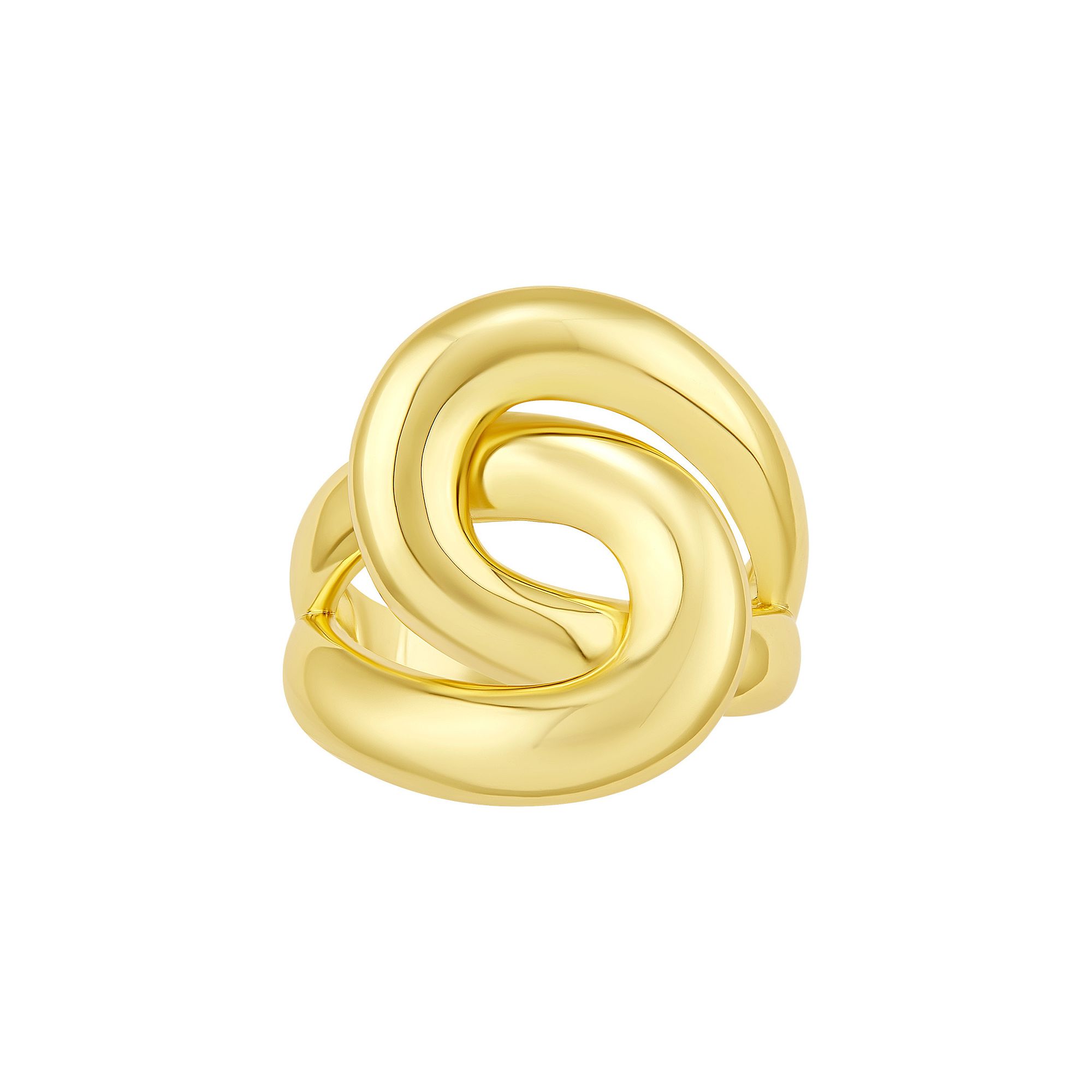 PRIMROSE Polished Swirl Ring, Womens, Size: 7, Gold Tone