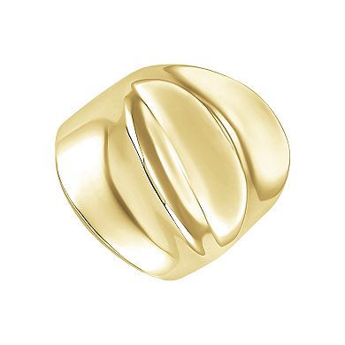 PRIMROSE Fine Silver Plated Polished Wrinkle Band Ring
