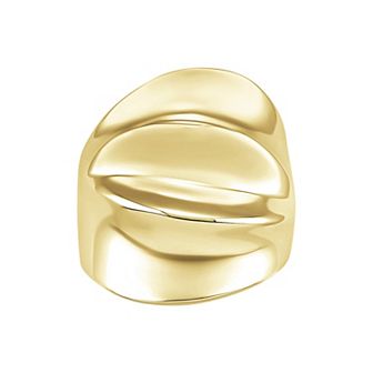 PRIMROSE Fine Silver Plated Polished Wrinkle Band Ring
