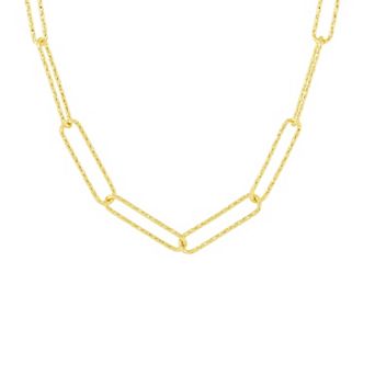PRIMROSE Textured Paperclip Link Chain Necklace