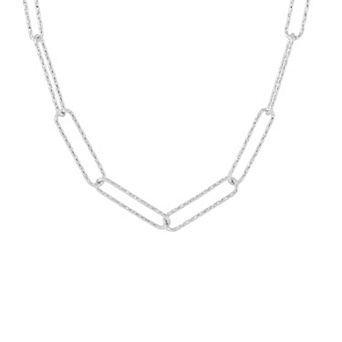 PRIMROSE Textured Paperclip Link Chain Necklace