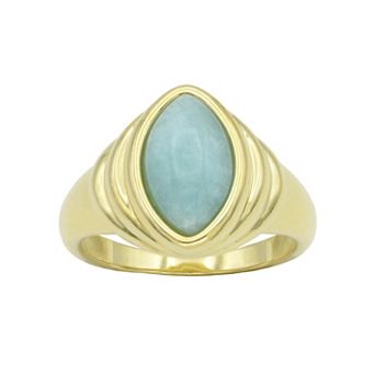 City Luxe Gold Tone Amazonite Marquise Ring