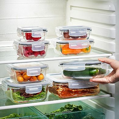 Sorbus 16-Piece Glass Food Storage Containers with Lids
