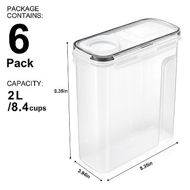 Sorbus 6 Pack (2L/8.4 Cups) Airtight Food Storage Dispensers