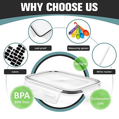 Sorbus 6 Pack (0.8L/27.05 Oz) Airtight Food Storage Containers