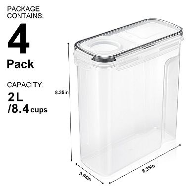Sorbus 4 Pack (2L/8.4 Cups) Airtight Food Storage Dispensers