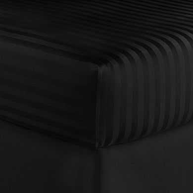 London Collection 600 Thread Count Wrinkle Resistant Woven Stripe 100% Egyptian Cotton Sheet Set