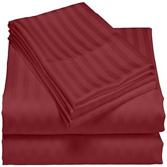 London Collection 600 Thread Count Wrinkle Resistant Woven Stripe 100% Egyptian Cotton Sheet Set