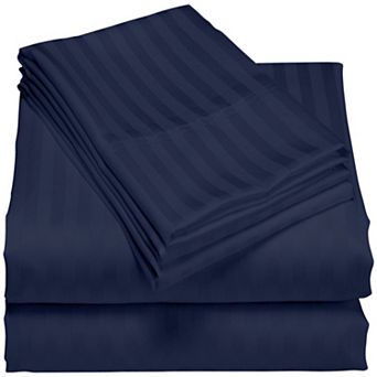 London Collection 600 Thread Count Wrinkle Resistant Woven Stripe 100% Egyptian Cotton Sheet Set