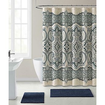 Kate Aurora French Chateau Paisley Chic Premium Fabric Shower Curtain