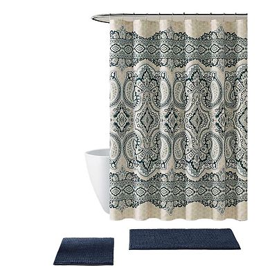 Kate Aurora French Chateau Paisley Chic Premium Fabric Shower Curtain