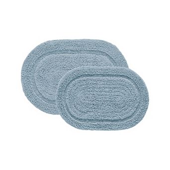 Kate Aurora Spa Retreat 100 Percent Pile Cotton 2 pc Oval Bath Rug Set