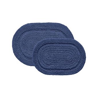 Kate Aurora Spa Retreat 100 Percent Pile Cotton 2 pc Oval Bath Rug Set