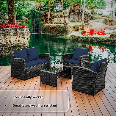 Nestl 4 Piece Wicker Patio Furniture Sets