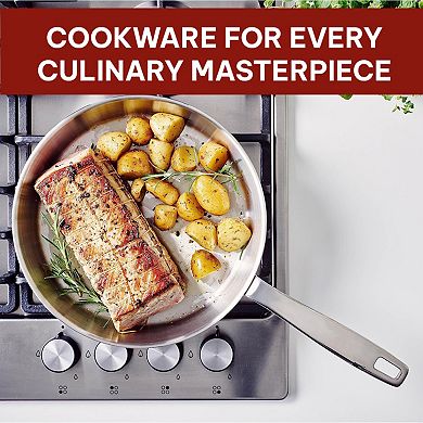 Beka Maestro 9.5" 5-Ply Stainless Steel Frying Pan, Non-Toxic, Oven & Induction Safe