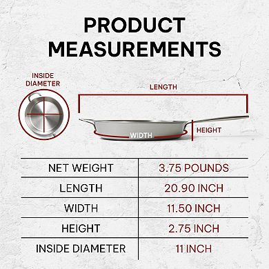 Beka Maestro 9.5" 5-Ply Stainless Steel Frying Pan, Non-Toxic, Oven & Induction Safe