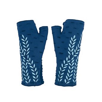 Feelgoodz Women’s Artisan Crafted Fleece Lined Trellis Fingerless Jersey Gloves