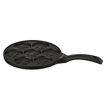 Kitchenfun Nonstick Mini Pancake Maker - Non-Toxic Crepe Maker, 7 Small Smiley Pancakes