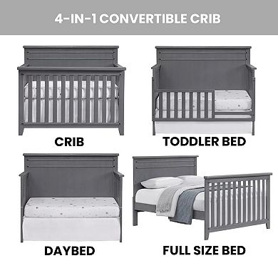 Soho Baby Ellison Premium 4-in-1 Convertible Crib – Flat-Top Headboard