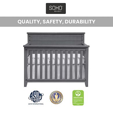 Soho Baby Ellison Premium 4-in-1 Convertible Crib – Flat-Top Headboard