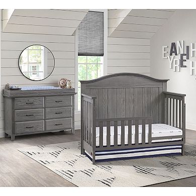 Soho Baby Chandler Premium 4-in-1 Convertible Crib – Curved Headboard