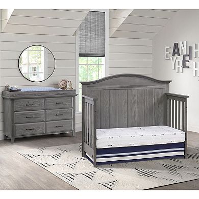Soho Baby Chandler Premium 4-in-1 Convertible Crib – Curved Headboard