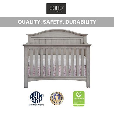 Soho Baby Chandler Premium 4-in-1 Convertible Crib – Curved Headboard