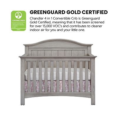 Soho Baby Chandler Premium 4-in-1 Convertible Crib – Curved Headboard