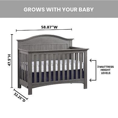 Soho Baby Chandler Premium 4-in-1 Convertible Crib – Curved Headboard