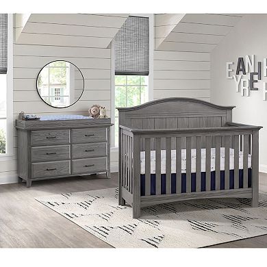 Soho Baby Chandler Premium 4-in-1 Convertible Crib – Curved Headboard