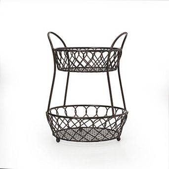 Gourmet Basics Loop and Lattice 2 tier Wire Basket