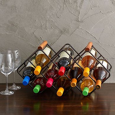 Gourmet Basics 12-Bottle Metal Stackable Wine Storage Rack