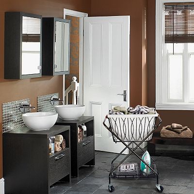 Gourmet Basics Artesa Verona Collapsible Metal Laundry Cart with