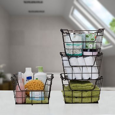 Gourmet Basics Ferme 4-Tier Metal Floor Standing Storage Baskets
