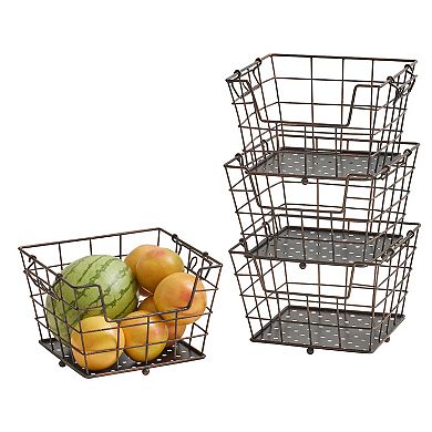 Gourmet Basics Ferme 4-Tier Metal Floor Standing Storage Baskets