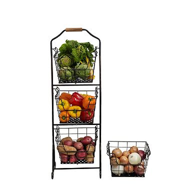 Gourmet Basics Ferme 4-Tier Metal Floor Standing Storage Baskets