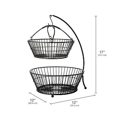 Gourmet Basics Tully 2-Tier Basket with Banana Hook
