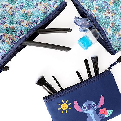 Disney Stitch Hawaiian Print 3-pc. Travel Pouch Set