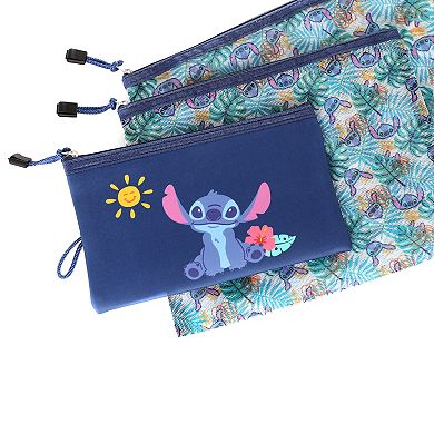 Disney Stitch Hawaiian Print 3-pc. Travel Pouch Set