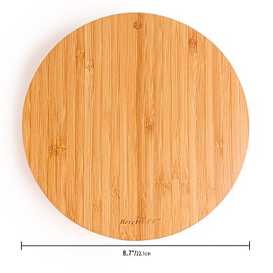 BergHOFF Stainless Steel 6-Piece Cheese Knives and Bamboo Round Board Set