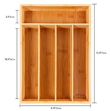 BergHOFF Bamboo 5-Slot Flatware Organizer