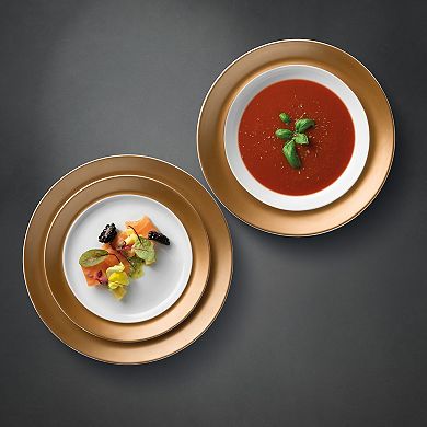 BergHOFF GEM 3-Piece Black and Gold Porcelain Plate Set