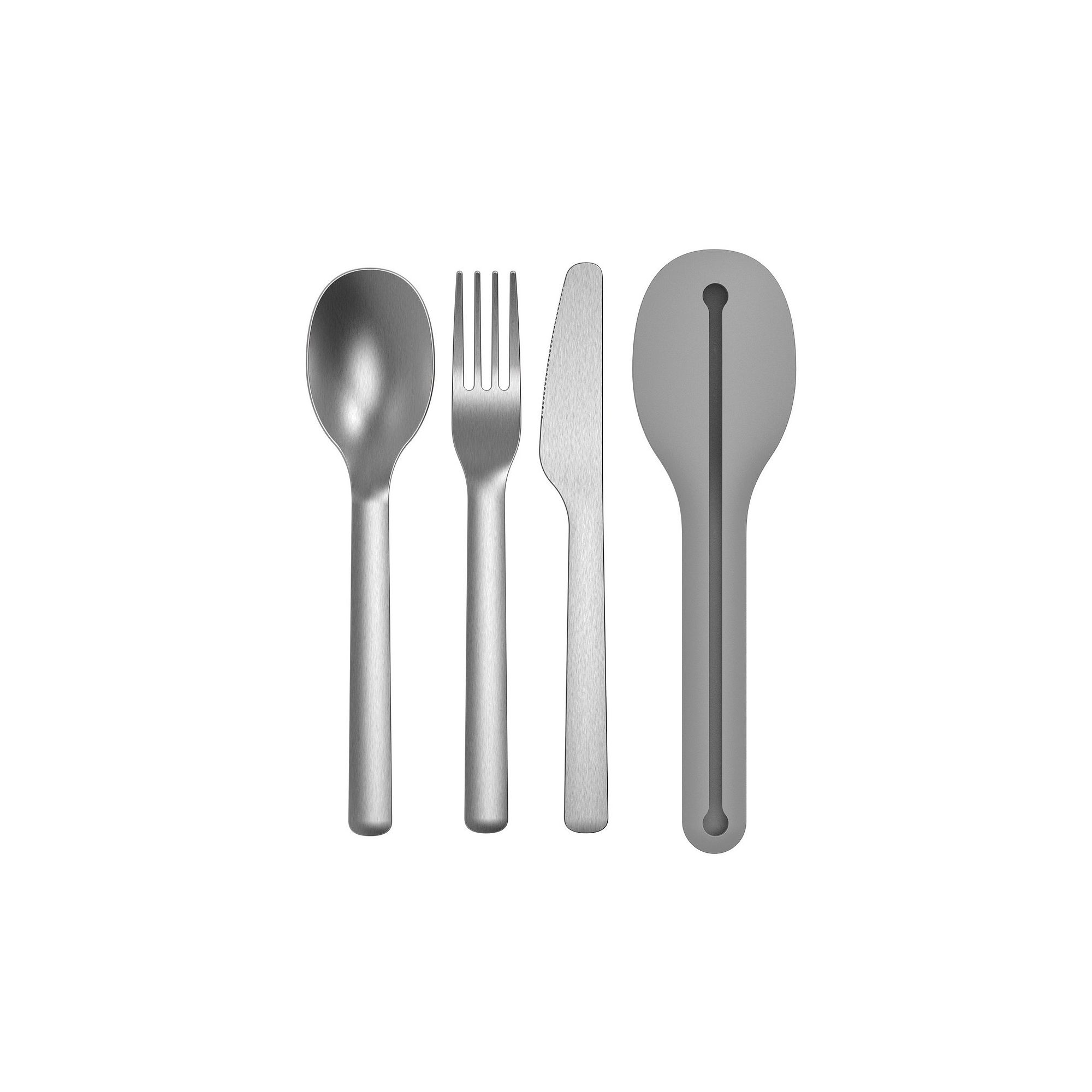 BergHOFF Leo 4-Piece 18/10 Stainless Steel Travel Flatware & Pink Holder Se