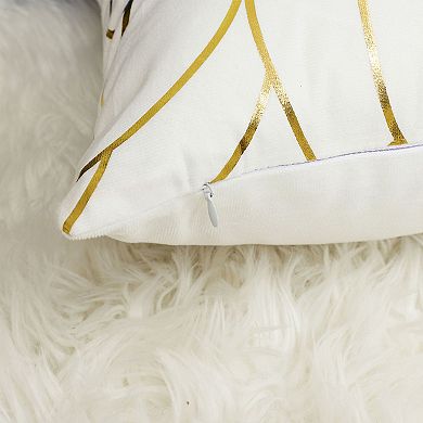 Gold Stamping Soft Outdoor Square Throw Pillow Covers Flower Print 1Pc