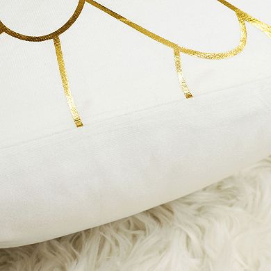 Gold Stamping Soft Outdoor Square Throw Pillow Covers Flower Print 1Pc